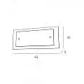 Applique Moderna Tray Metallo Bianco Vetro Foglia Oro 2 Luci E27 1087_AG-FO
