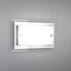 Applique Moderna Tray Metallo E Vetro Bianco 1 Luce E27