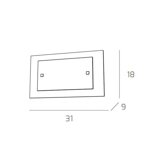 Applique Moderna Tray Metallo Bianco Vetro Foglia Oro 1 Luce E27 1087_AP-FO