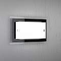 Applique Moderna Tray Metallo Bianco Vetro Nero 1 Luce E27 1087_AP-NE