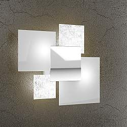 Applique Contemp Shadow Metallo Bianco Vetro Foglia Argento 4 Luci E27 46Cm Applique Contemp Shadow Metallo Bianco Vetro Foglia Argento 4 Luci E27 46Cm