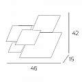 Applique Contemporanea Shadow Metallo Bianco Vetro Foglia Oro 4 Luci E27 46Cm 1088_45-FO