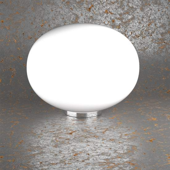 Lampada Da Scrivania Contemp Soft Metallo Cromo Vetro Acidato Opaco E27 45Cm 1092_LT45