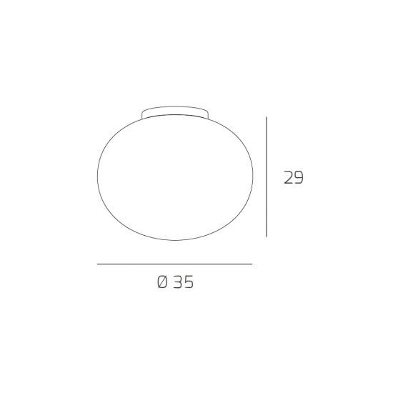 Plafoniera Contemporanea Soft Metallo Cromo Vetro Acidato Opaco 1 Luce E27 35Cm 1092_PL35