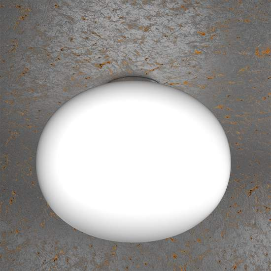 Plafoniera Contemporanea Soft Metallo Cromo Vetro Acidato Opaco 1 Luce E27 45Cm 1092_PL45