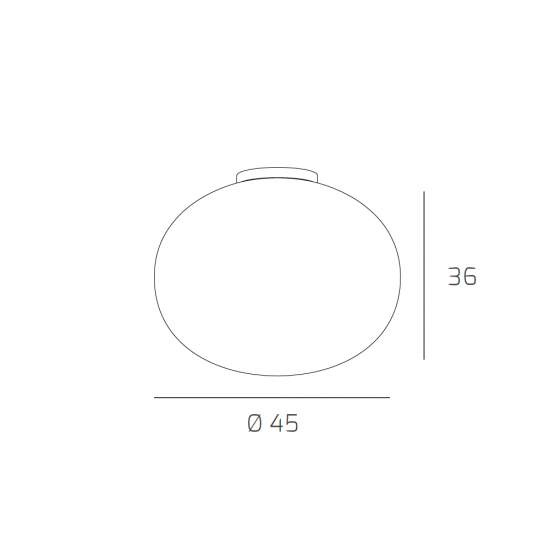 Plafoniera Contemporanea Soft Metallo Cromo Vetro Acidato Opaco 1 Luce E27 45Cm 1092_PL45