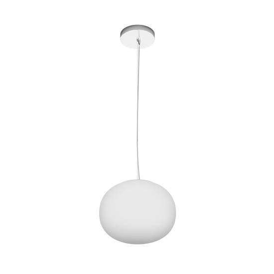 Sospensione Contemporanea Soft Metallo Cromo Vetro Acidato Opaco 1 Luce E14 1092_S18