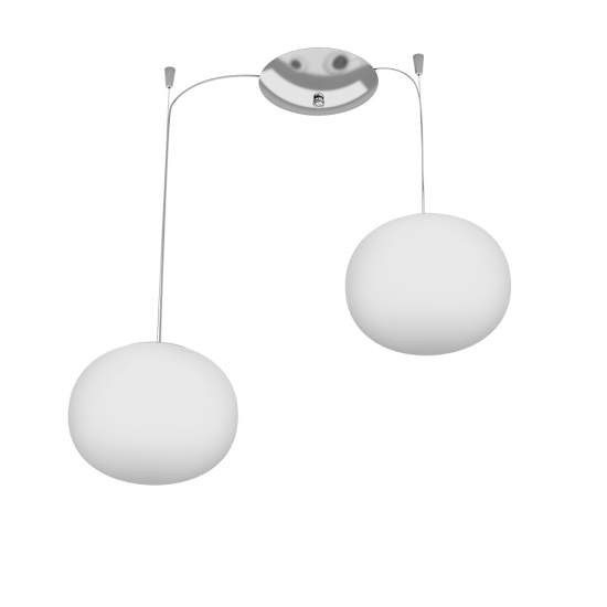 Sospensione Contemp Decentratori Soft Metallo Cromo Vetro Acidato Opaco 2 E14 1092_S2-18