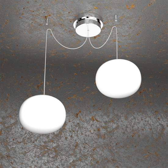 Sospensione Contemp Decentratori Soft Metallo Cromo Vetro Acidato Opaco 2 E14 1092_S2-18