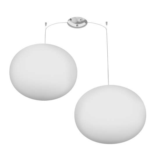 Sospensione Contemp Decentratori Soft Metallo Cromo Vetro Opaco 2 Luci E27 1092_S2-45