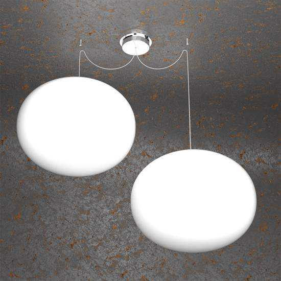 Sospensione Contemp Decentratori Soft Metallo Cromo Vetro Opaco 2 Luci E27 1092_S2-45