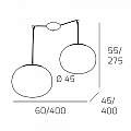 Sospensione Contemp Decentratori Soft Metallo Cromo Vetro Opaco 2 Luci E27 1092_S2-45