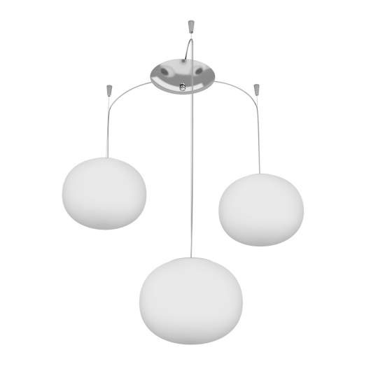 Sospensione Contemp Decentratori Soft Metallo Cromo Vetro Opaco 3 Luci E14 1092_S3-18