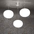 Sospensione Contemp Decentratori Soft Metallo Cromo Vetro Opaco 3 Luci E27 35Cm 1092_S3-35