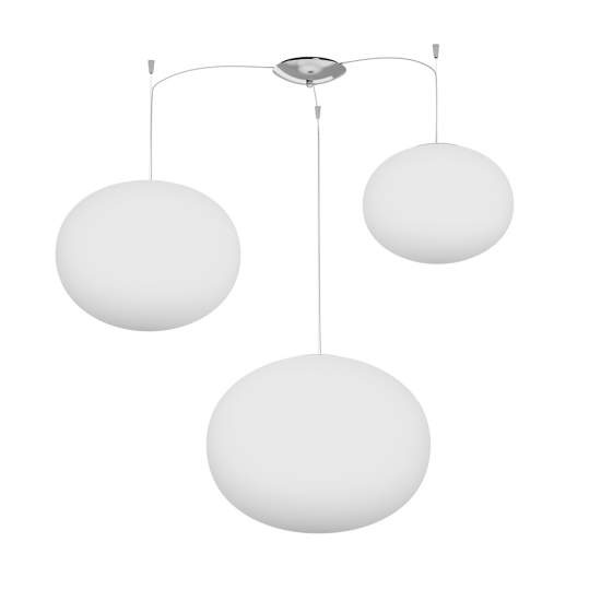 Sospensione Contemp Decentratori Soft Metallo Cromo Vetro Mix Opaco 3 E27 1092_S3-MIX