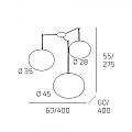 Sospensione Contemp Decentratori Soft Metallo Cromo Vetro Mix Opaco 3 E27 1092_S3-MIX