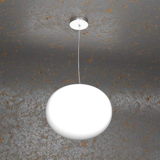 Sospensione Contemporanea Soft Metallo Cromo Vetro Acidato Opaco 1 Luce E27 35Cm 1092_S35