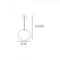Sospensione Contemporanea Soft Metallo Cromo Vetro Acidato Opaco 1 Luce E27 35Cm 1092_S35