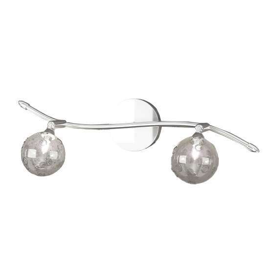 Applique Contemporanea Orizz Super Ball Metallo Cromo Vetro Pirex 2 Luci G9 1109_F2