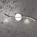 Applique Contemporanea Orizz Super Ball Metallo Cromo Vetro Pirex 2 Luci G9 1109_F2