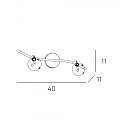 Applique Contemporanea Orizz Super Ball Metallo Cromo Vetro Pirex 2 Luci G9 1109_F2