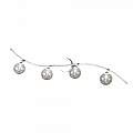 Applique Contemporanea Orizz Super Ball Metallo Cromo Vetro Pirex 4 Luci G9 1109_F4