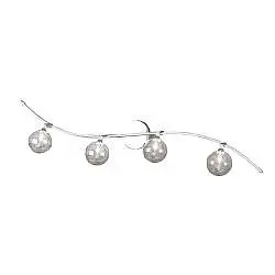 Applique Contemporanea Orizz Super Ball Metallo Cromo Vetro Pirex 4 Luci G9