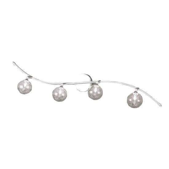 Applique Contemporanea Orizz Super Ball Metallo Cromo Vetro Pirex 4 Luci G9 1109_F4