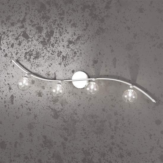 Applique Contemporanea Orizz Super Ball Metallo Cromo Vetro Pirex 4 Luci G9 1109_F4