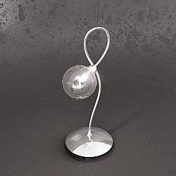 Lampada Scrivania Contemporanea Super Ball Metallo Cromo Vetro Pirex 1 Luce G9 Lampada Scrivania Contemporanea Super Ball Metallo Cromo Vetro Pirex 1 Luce G9