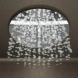 Plafoniera Contemporanea Flare Metallo Cromo Cristallo 12 Luci G9