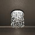 Plafoniera Contemporanea Flare Metallo Cromo Cristallo 6 Luci G9 1110_PL6