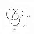 Applique Contemporanea Clover Metallo Foglia Rame Vetro Bianco 3 Luci E27 1114_45-FR