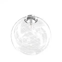 Plafoniera Contemporanea Moon Metallo Cromo Vetro Bianco 1 Luce E27 D.40Cm