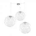 Sospensione Contemporanea Moon Metallo Cromo Vetro Bianco 3 Luci E27 D.40Cm 1117_S3-40-BI
