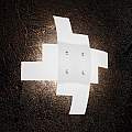 Plafoniera Moderna Tetris Metallo Bianco Vetro 4 Luci E27B55Cm 1120_55