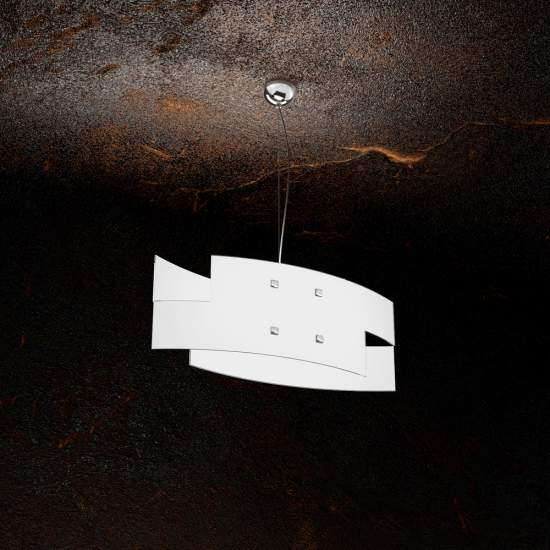 Sospensione Moderna Tetris Metallo Bianco Vetro 1 Luce E27 1120_S55