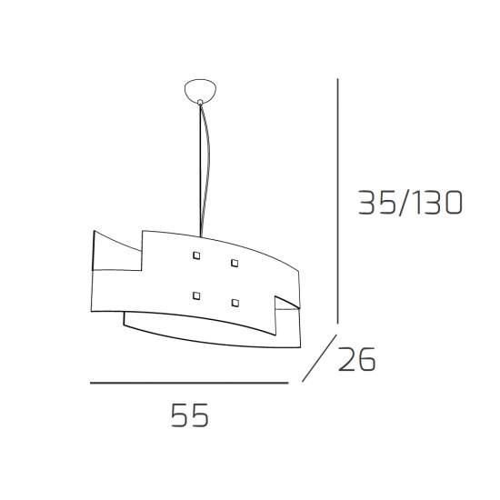 Sospensione Moderna Tetris Metallo Bianco Vetro 1 Luce E27 1120_S55