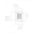Plafoniera Moderna Tetris Color Met. Foglia Argento Vetro Bianco 4 Luci E27 55Cm 1121_55-FA