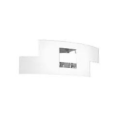 Applique Moderna Tetris Color Metallo Cromo Vetro Bianco 2 Luci E27