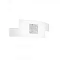 Applique Moderna Tetris Color Metallo Foglia Argento Vetro Bianco 2 Luci E27 1121_AP-FA
