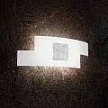 Applique Moderna Tetris Color Metallo Foglia Argento Vetro Bianco 2 Luci E27 1121_AP-FA