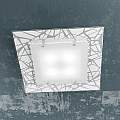 Applique Contemporanea Stripes Metallo Bianco Vetro Serigrafato 4 Luci E27 1123_60