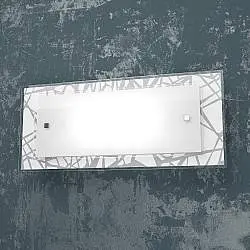 Applique Contemporanea Stripes Metallo Bianco Vetro Serigrafato 2 Luci E27 46Cm