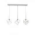 Sospensione Moderna Rettangolare Frame Metallo Cromo 3 Luci G9 1125_S3R