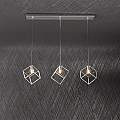 Sospensione Moderna Rettangolare Frame Metallo Cromo 3 Luci G9 1125_S3R