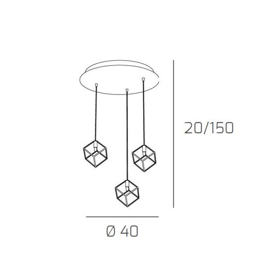 Sospensione Moderna Frame Metallo Cromo 3 Luci G9 1125_S3
