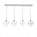 Sospensione Moderna Rettangolare Frame Metallo Cromo 4 Luci G9 1125_S4R