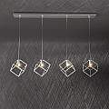 Sospensione Moderna Rettangolare Frame Metallo Cromo 4 Luci G9 1125_S4R