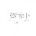 Applique Contemporanea Rubik Metallo Cromo Diffusore Cristallo 2 Luci G9 1126_F2